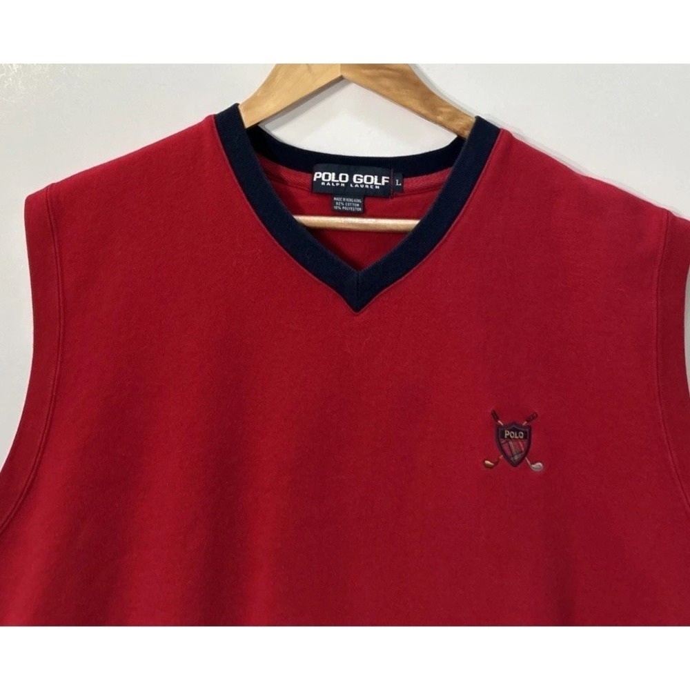 Mens Vintage 90s Polo Golf Ralph Lauren Sweatshirt Vest Sz Large